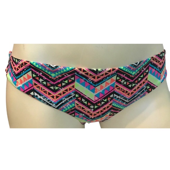Victoria's Secret PINK Neon Aztec Tribal Geo Cheeky Hipster Swim Bottom S - Picture 2 of 2